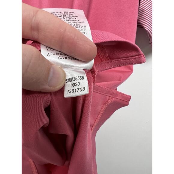 FootJoy Polo Shirt Mens XL Pink Athletic Fit Striped Preppy Golf No Course Logo - Picture 5 of 8